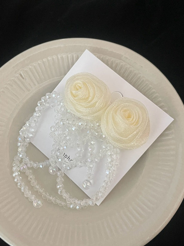 Beaded Flower Shape Earrings Accessories