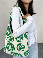 Original Creation Floral Weave Contrast Color Bags Accessories