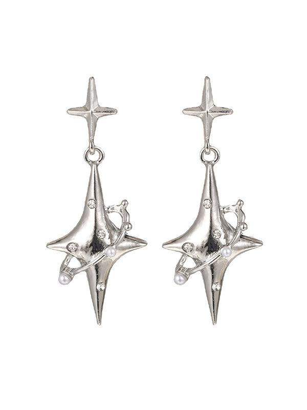 Geometric Star Shape Normcore Drop Earrings