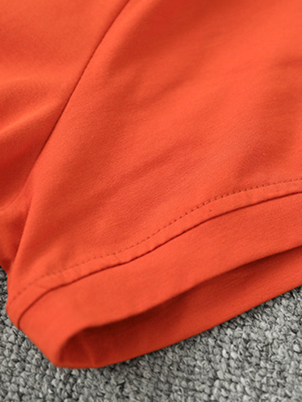 Split-Joint Loose Short Sleeves Round-Neck T-Shirts Tops