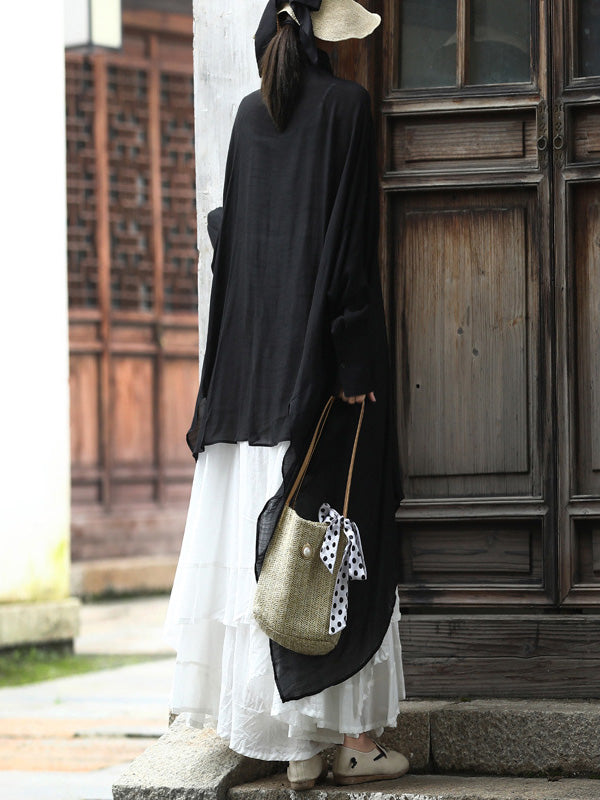 Pleated Solid Color Split-Joint Loose Sleeveless Spaghetti-Neck Blouses&shirts Tops