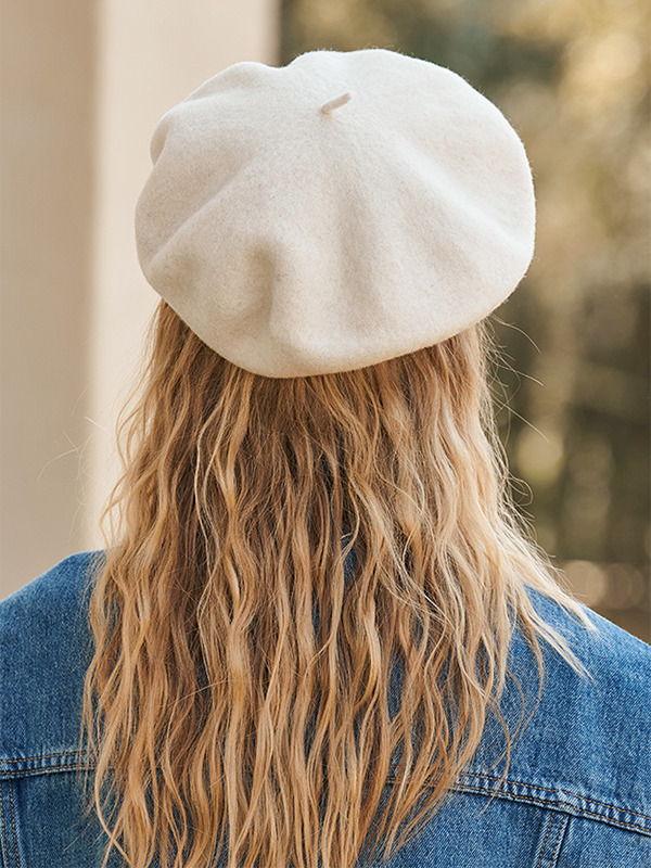 Simple Wool Solid Color Beret Hat
