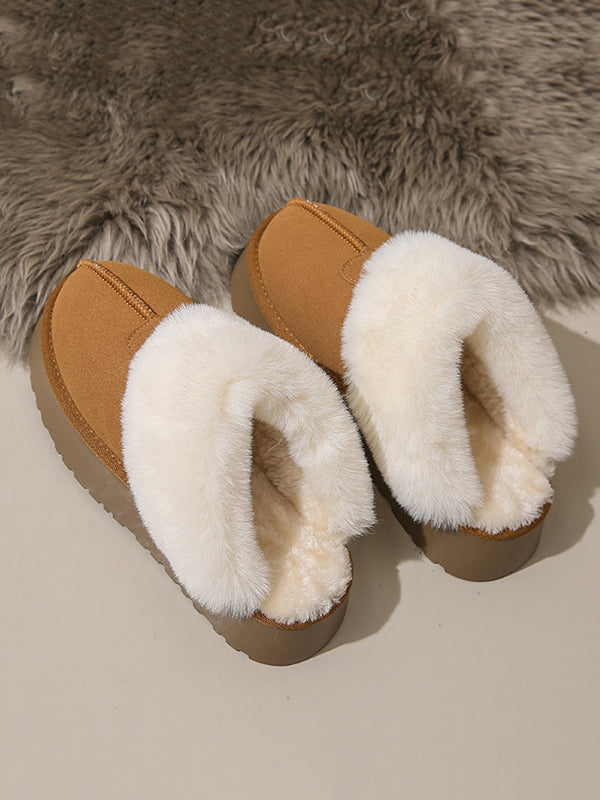 Round-Toe Split-Joint Slippers Platform Shoes