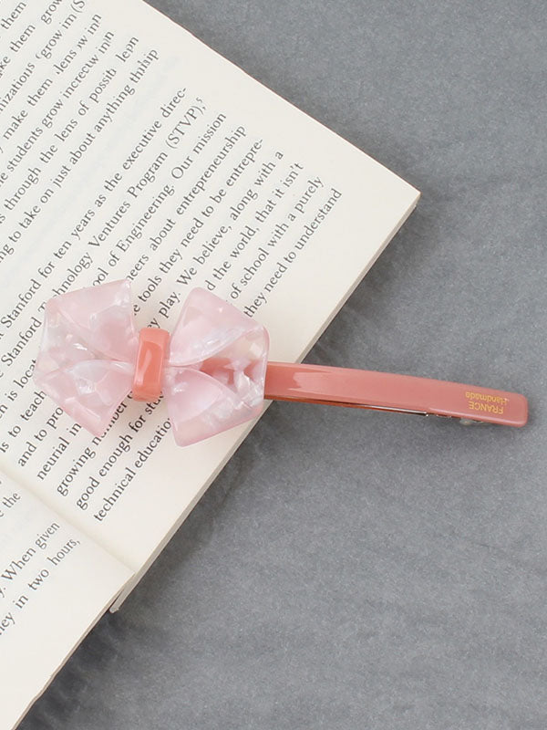 Bowknot Geometric Solid Color Hair Clips