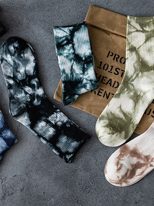 Pleated Tie-Dyed Socks