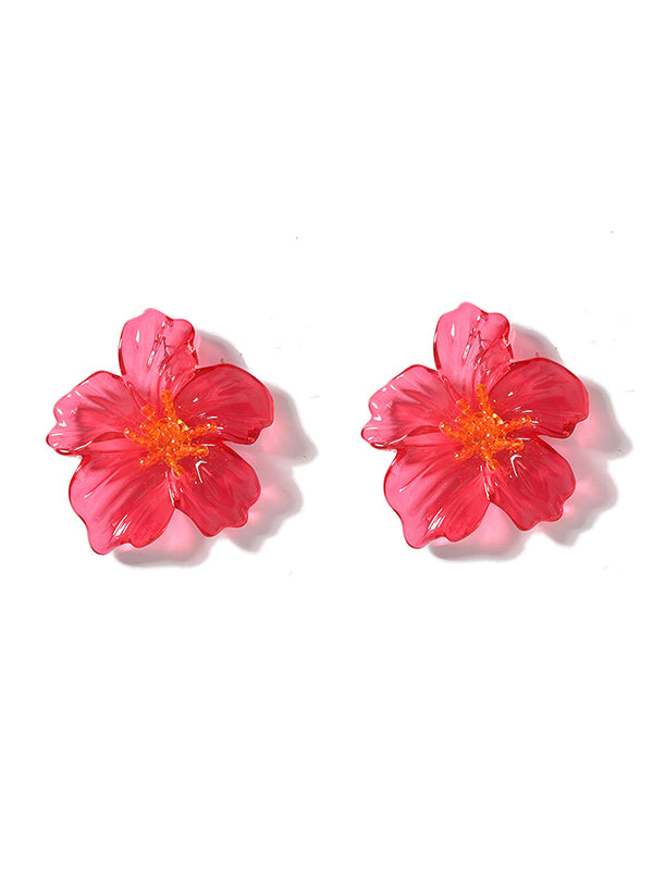 Flower Shape Slightly Sheer Earrings Accessories