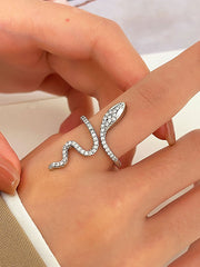 Rhinestone Snake Shape Solid Color Rings Accessories