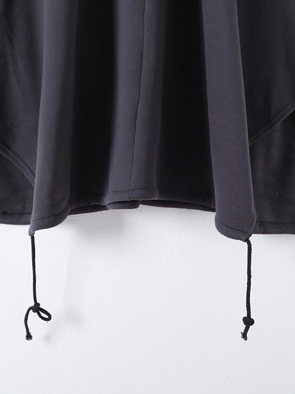 Oversize Hooded Asymmetric Split-Side Cape Dress