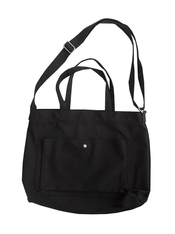 Simple Casual Solid Color Canvas Sling Bag