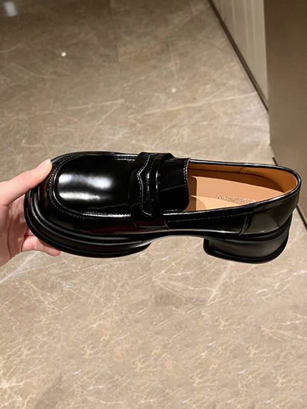 Round-Toe Split-Joint Loafers