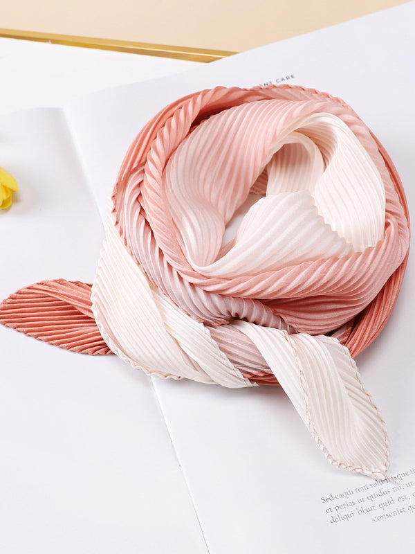 Casual Pleated Contrast Color Shawl&Scarf