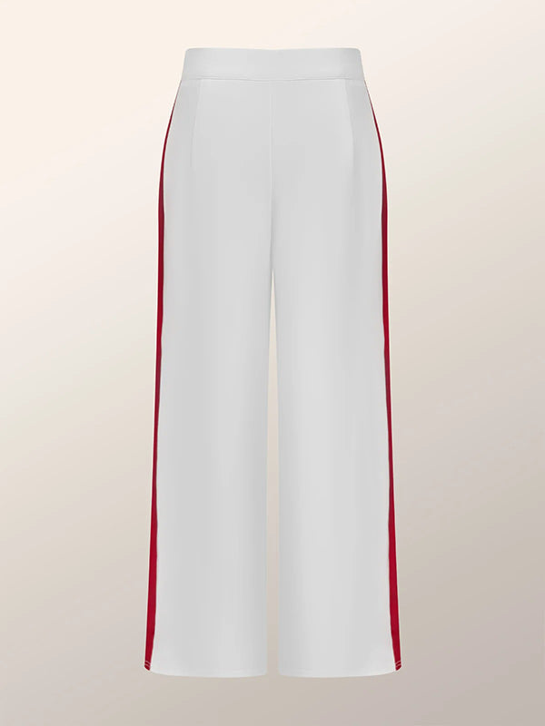 Contrast Color High Waisted Trousers Pants