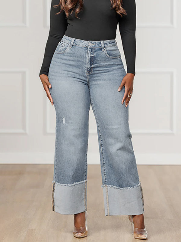 Split-Joint High Waisted Jean Pants Bottoms