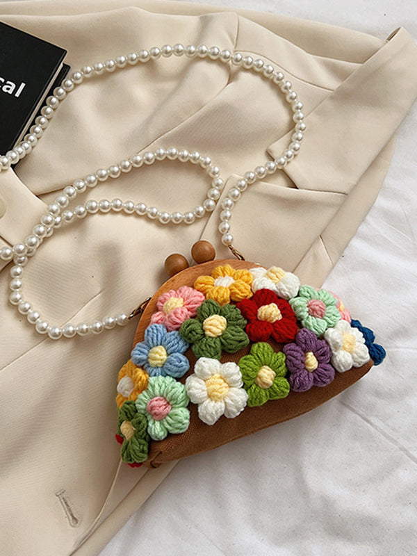 Chains Flower Shape Handbags Crossbody Bags