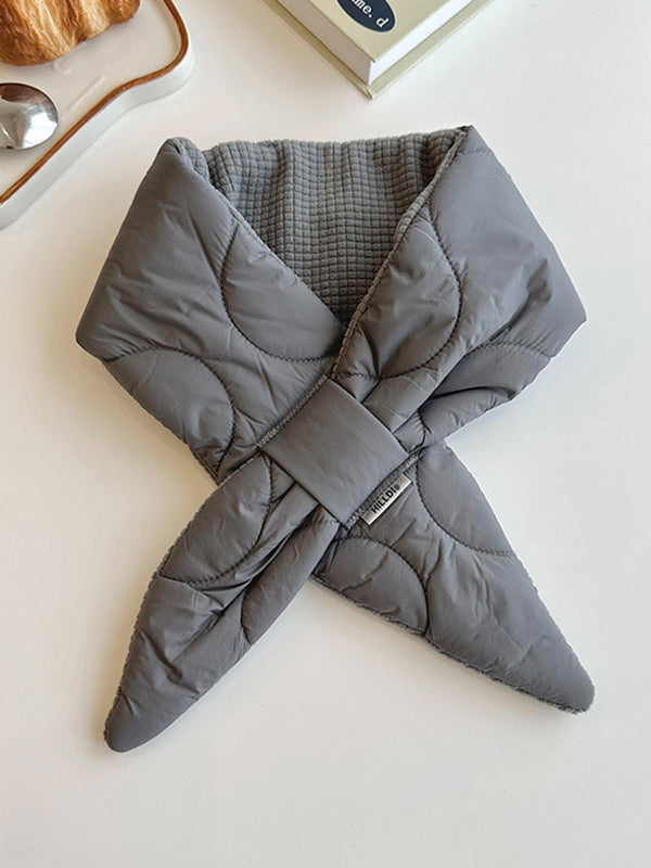 Keep Warm Solid Color Padded Scarf