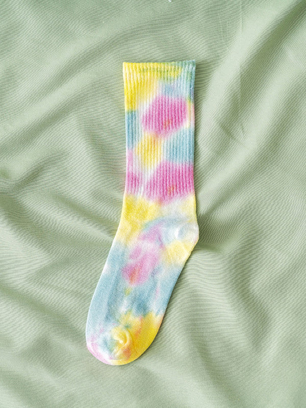 Pleated Tie-Dyed Socks