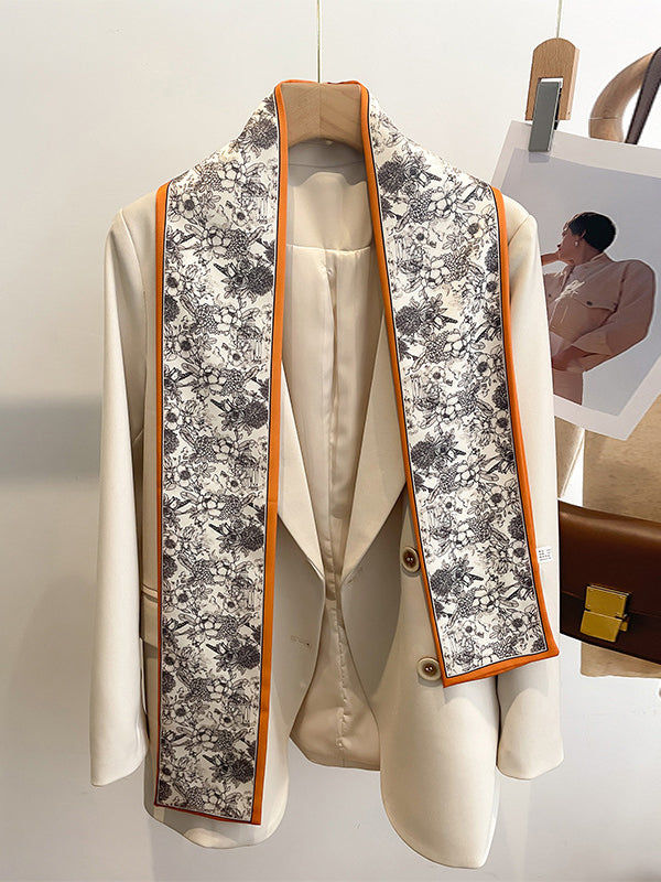 Contrast Color Floral Printed Scarf Hair Band