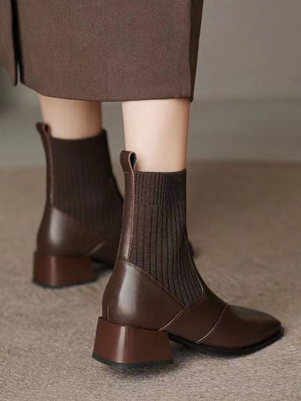 Solid Color Split-Joint Chelsea Boots Boots