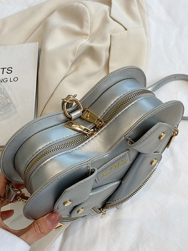 Heart Shape Split-Joint Zipper Handbags Crossbody Bags Bags