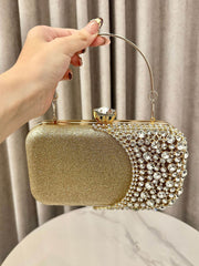 Chains Geometric Lock Rhine Stones Shiny Irregularity Evening Bags & Clutches Crossbody Bags