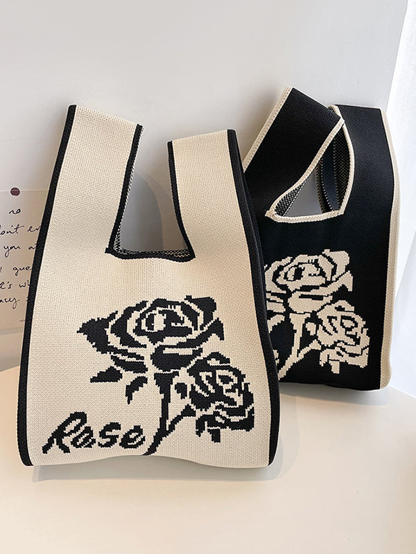Floral Woven Handbag Bags