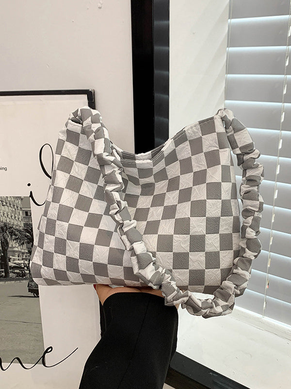 Checkerboard Pleated Handbags Bags