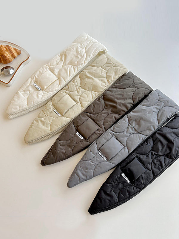 Keep Warm Solid Color Padded Scarf