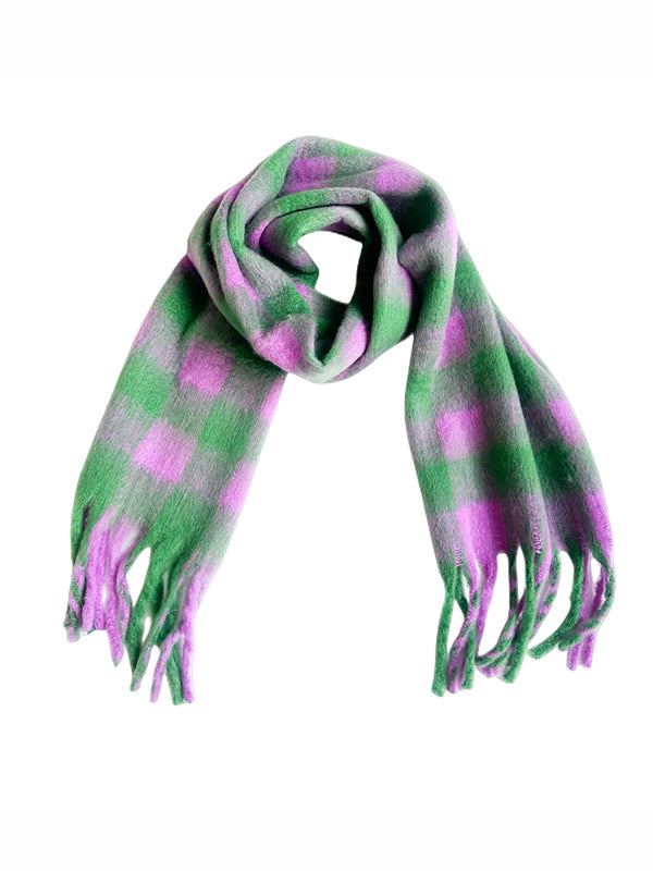 Keep Warm Plaid Tasseled Thick Shawl&Scarf