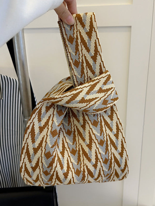 Geometric Multi-Colored Woven Handbag Bags Accessories