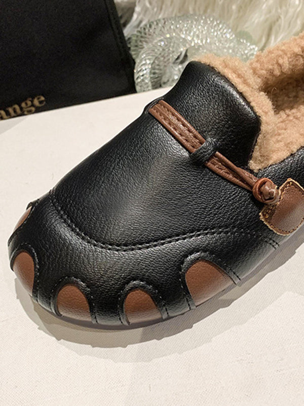 Round-Toe Shallow Cut Split-Joint Flat Shoes