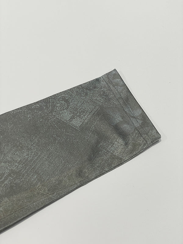 Flower Print Pleated Split-Joint A-line Long Sleeves Round-neck Mini Dresses