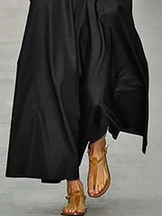 Simple Sleeveless Solid Color V-Neck Maxi Dress