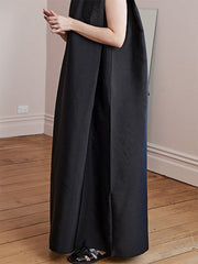 Solid Color Loose High Neck Maxi Dresses