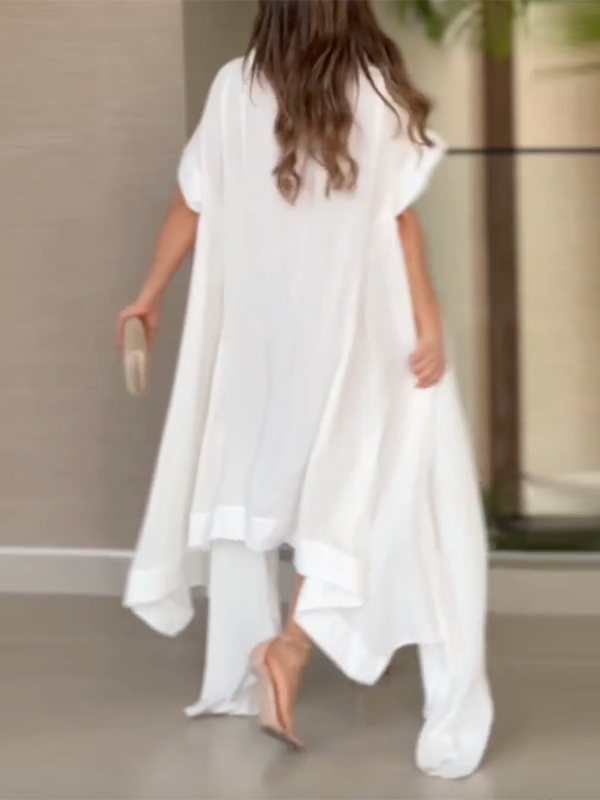 Asymmetric Printed High-low Loose Maxi Dresses