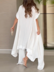 Asymmetric Printed High-low Loose Maxi Dresses