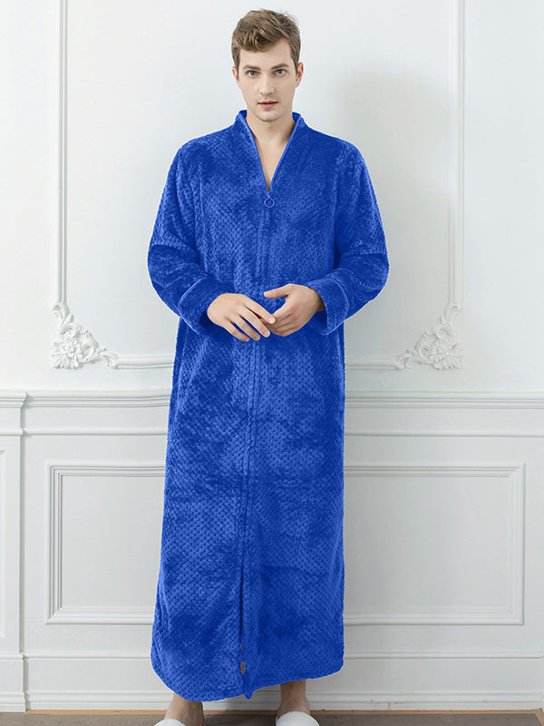 Comfortable Solid Flannel Pajama Robe
