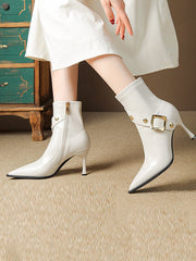 Pointed-Toe Split-Joint Pumps Boots