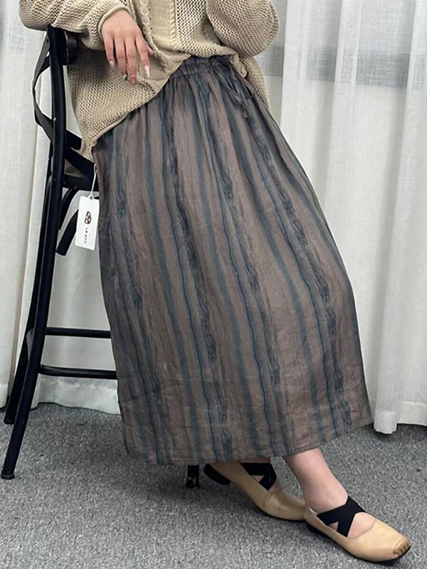 Drawstring Elasticity Floral Printed Loose Skirts