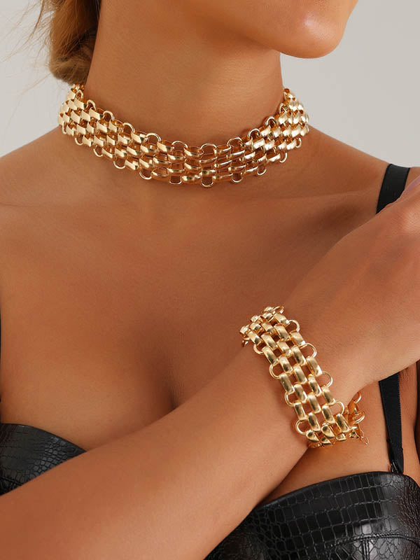 Chains Hollow Solid Color Necklaces Accessories Dainty Necklace