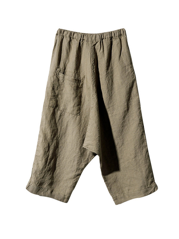 Elasticity Solid Color Loose Ninth Pants Casual Pants Bottoms