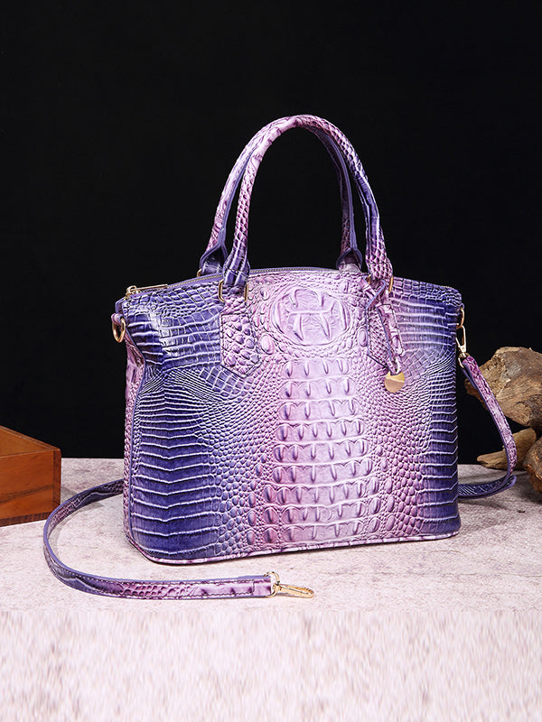 Alligator Print Pleated Split-Joint Handbags Bags
