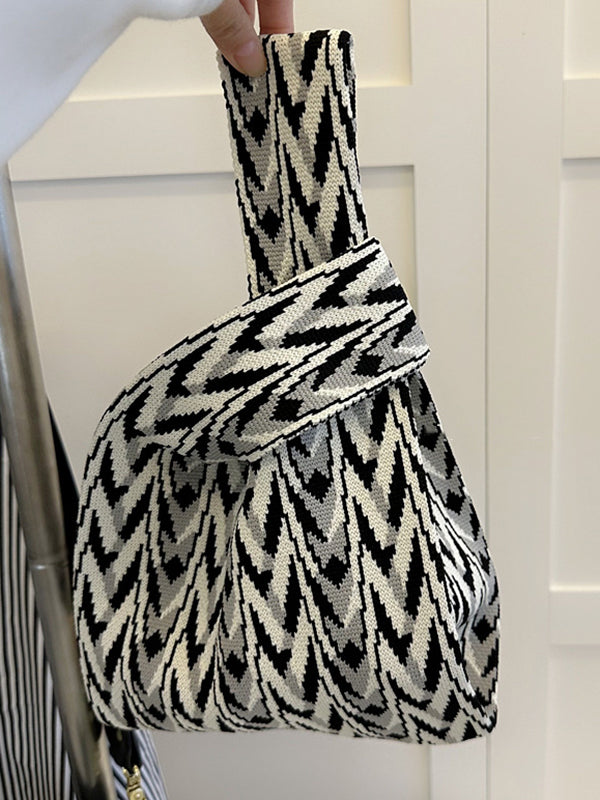Geometric Multi-Colored Woven Handbag Bags Accessories