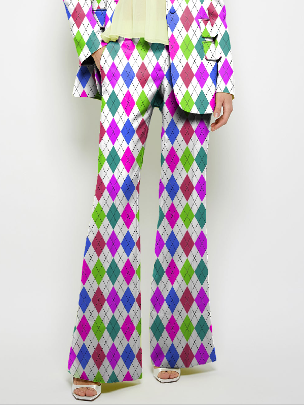Pockets Printed Loose Wide Leg Trousers Pants