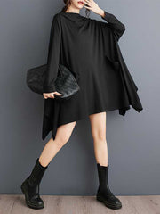 Pockets Solid Color Batwing Sleeves Hooded Hoodies Tops