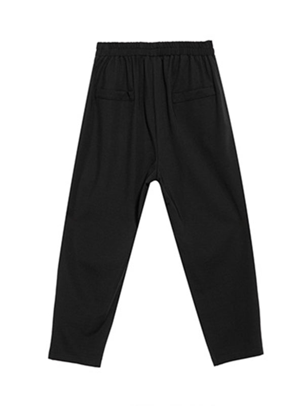 Solid Color Split-Joint Harem Pants Ninth Pants Ninth Pants Casual Pants Bottoms