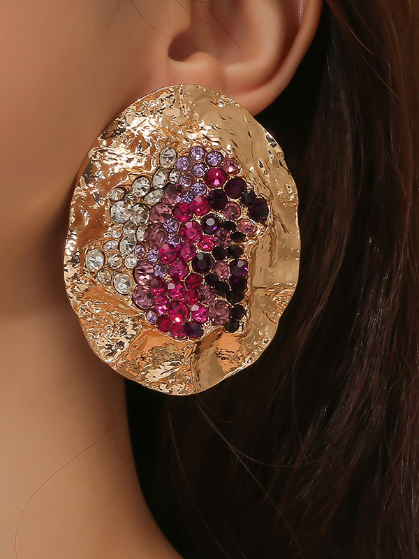 Geometric Rhinestone Shiny Irregularity Earrings Accessories