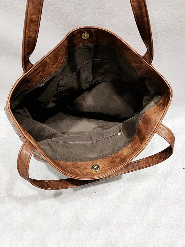 Contrast Color Rivet Split-Joint Handbags Bags