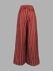 Striped Loose Wide Leg Trousers Casual Pants Bottoms
