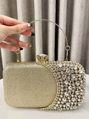 Chains Geometric Lock Rhine Stones Shiny Irregularity Evening Bags & Clutches Crossbody Bags