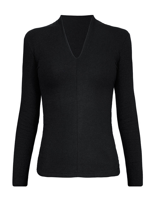 Original V-Neck Solid Color Slim T-Shirts Tops